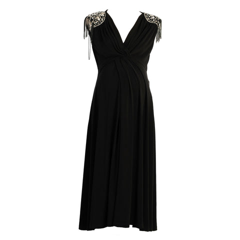 Wide Strap Black Dress
